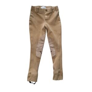 TuffRider Kids Tan Riding Breeches Jodhpurs w/ Suede Knee Patches